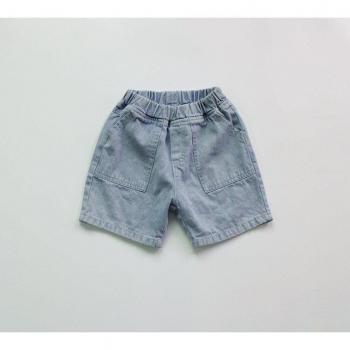 Shorts d'été en denim pour enfants, pantalons mi-longs doux et amples, style coréen pour bébés garçons