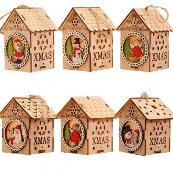 Décoration de Noël en bois avec lumière LED