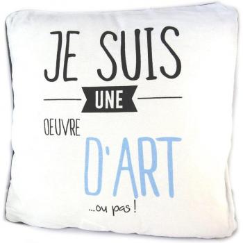 Cuscino artista “Je suis une oeuvre d'art” 40 cm – Les Trésors di Lily
