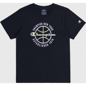 CHAMPION Jungen T-Shirt, Basketball-Grafik, Rundhalsausschnitt, Größe 128, Schwarz