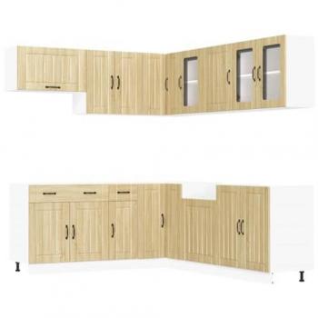 Kit de 11 Piezas Mueble Cocina Lucca – Roble Sonoma con Contrachapado