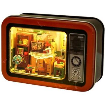 Casa de muñecas de madera con kit de muebles en miniatura CUTEBEE