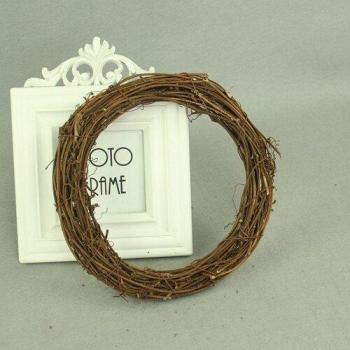 Corona de Anillo de Mimbre para Navidad