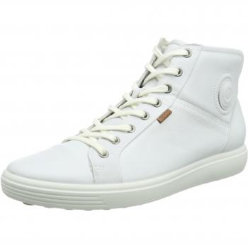 Ecco Damen Soft 7 High-Top Sneakers, Weiß