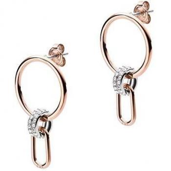 Emporio Armani Damen Edelstahl-Hängeohrringe in Roségold, zweifarbige Variante – EGS2732221