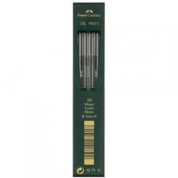 Lot de 10 mines Faber-Castell TK 9071, 2mm, dureté H