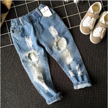 Jeans con Agujeros para Niños y Niñas de Otoño