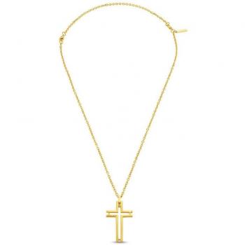 Collar Police Framed de acero dorado para hombre