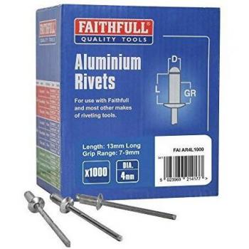 Faithfull 4mm Aluminium Rivets (1000 Pack)