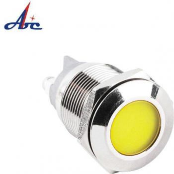 22mm Flat Metal LED Signalling Lamp – IP67, 3-220V Compatibility
