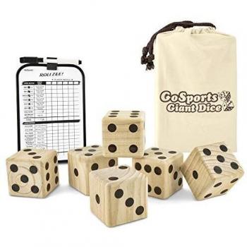 Premium Wood Dice Set with Canvas Carrying Bag and Scoreboard