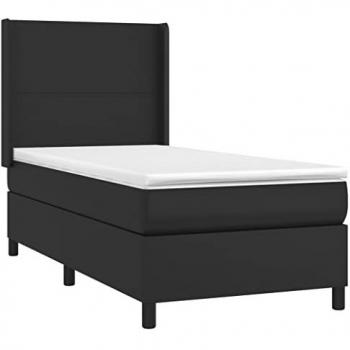 VidaXL Komfort Boxspringbett mit Matratze Schwarz 90x190 cm