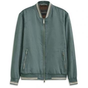 Herren‑Collegejacke „Regular Fit“ – Moos, 100 % Polyester, wasserabweisend