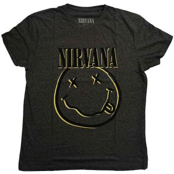 Nirvana Inverse Happy Face Graphic Tee – Men's M, Official Licensed, Multicolor