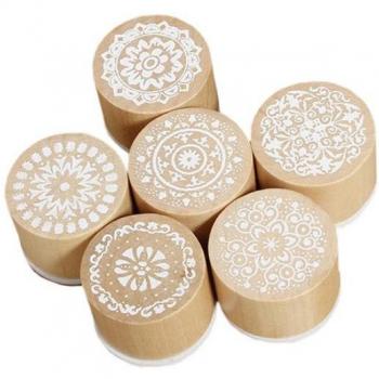 Timbri Decorativi in Legno con Design Floreale