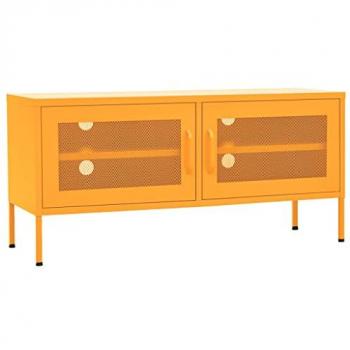Mueble de Salon de acero amarillo mostaza 105x35x50 cm