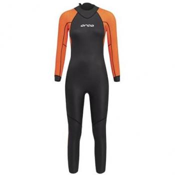 Muta Orca Vitalis Hi-Vis open water manica lunga nero arancio donna