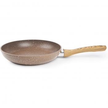 Excelsa 28 cm Poêle Anti‑adhésif en Aluminium Brun – Wood & Stone