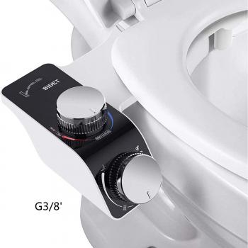 Attache de siège de toilette bidet personnel non électrique avec lavage à l'eau chaude et froide et buses autonettoyantes