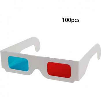 100pcs Anaglyph 3D Glasses for Video Viewing
