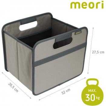 Meori Faltbox Classic Small Stein Grau mit Tragegriff 32x26,5x27,5cm