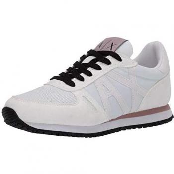 ARMANI EXCHANGE Scarpe da Ginnastica Basse, Retro, Donna, Bianco