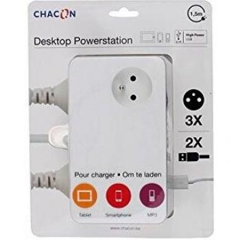 Multiprise avec USB 3 prises 1,5 m Blanc
