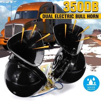 Campana de aire furioso 300DB 12V-24V negro resistente al agua para coche y motocicleta