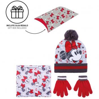 Minnie Chic 3 pièces – Bonnet Pompon, Gants et Tour de Cou