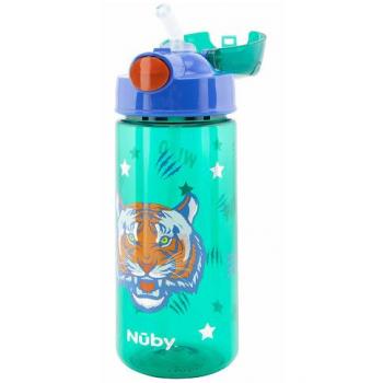 Nuby Gobelet Nûby 540 ml paille souple bouton pression Tigre