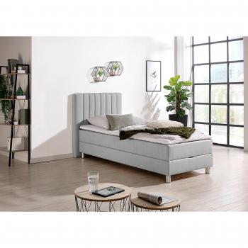 Grau Boxbett MAINTAL, mit Bettkasten und Kaltschaum-Topper