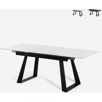 Mesa Extensible Efecto Mármol 160-200x90cm