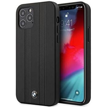 Cover in pelle di alta qualità per iPhone 12 Pro Max con motivo di gomma da corsa, colore: Nero