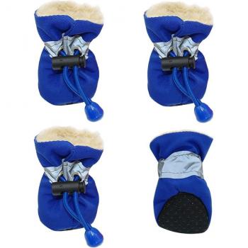 Chaussures de protection pour pattes, 4 pièces, imperméables, réfléchissantes, antidérapantes, chaussettes chaudes réglables, pour chiens et chats, tailles S M L