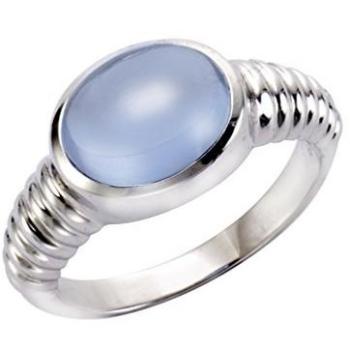 Jamelli Damenring 925 Silber rhodiniert Quarz blau (beh.)