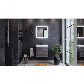 Emotion Mars 600 Slimline – Meuble de Salle‑de‑Bain avec Miroire LED et Chêne Argenté