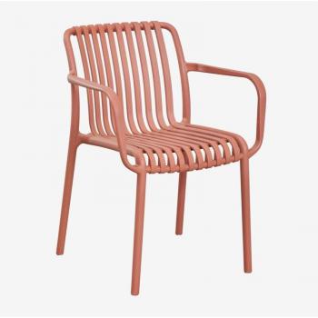 Duo de chaises de jardin Wendell en polypropylène rouge tuile