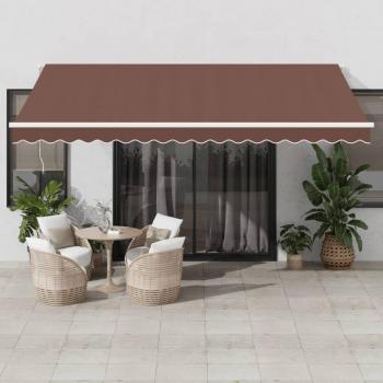 Auvent Solaire LED Marron 450×300 cm – VidaXL
