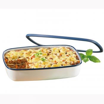 HoneyWare Flache Frischhaltedose Emaille XL 3 Liter blau
