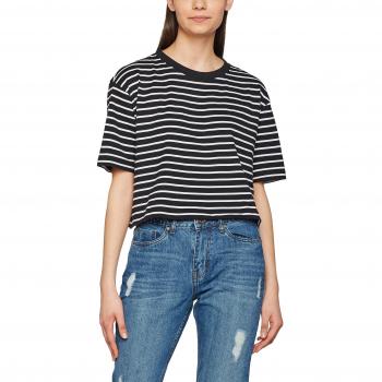 Urban Classics Damen T-Shirt Kurz gestreiftes Oversized Tee, Mehrfarbig