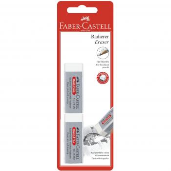 Gomme da cancellare Dust-Free Faber-Castell, bianco, confezione da 2