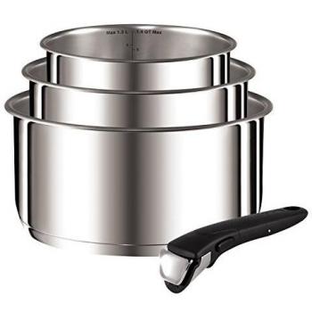 Tefal Cacerolas de Acero Inoxidable Ingenio 3 en 1