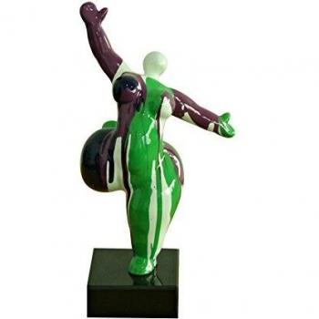 Statue Design Femme Jambe Levée Vert/Violet