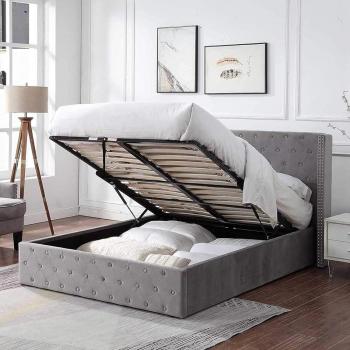 Upholstered Winged Ottoman Bed Frame