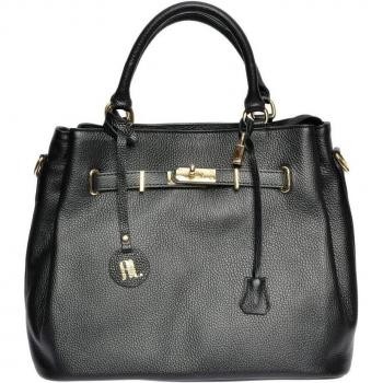 Anna Luchini Stilvolle Rindsledertasche Schwarz