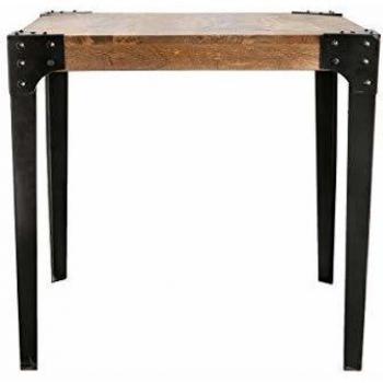 Table à Manger Industrielle 80 cm (Acier/Bosque) – Miliboo Madison