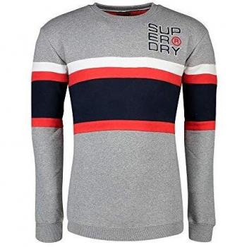 Superdry Herren Pullover Applique Weekend Cut & Sew Crew Oversized Fit grau (231)