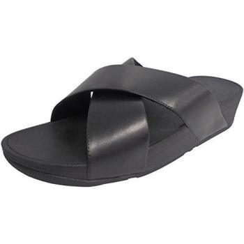 Lulu FitFlop Slip‑On Leather Cross‑Slide