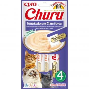 Churu Tuna & Clam Flavor Cat Treats 4 x 14g