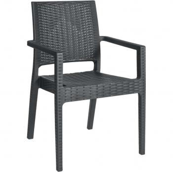 Sedia Oasi in rattan sintetico con braccioli